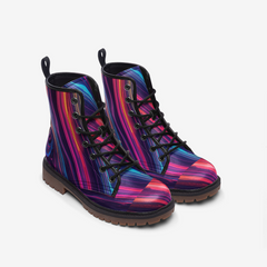 Vibe Crew Neon Drip Casual Leather Lightweight boots