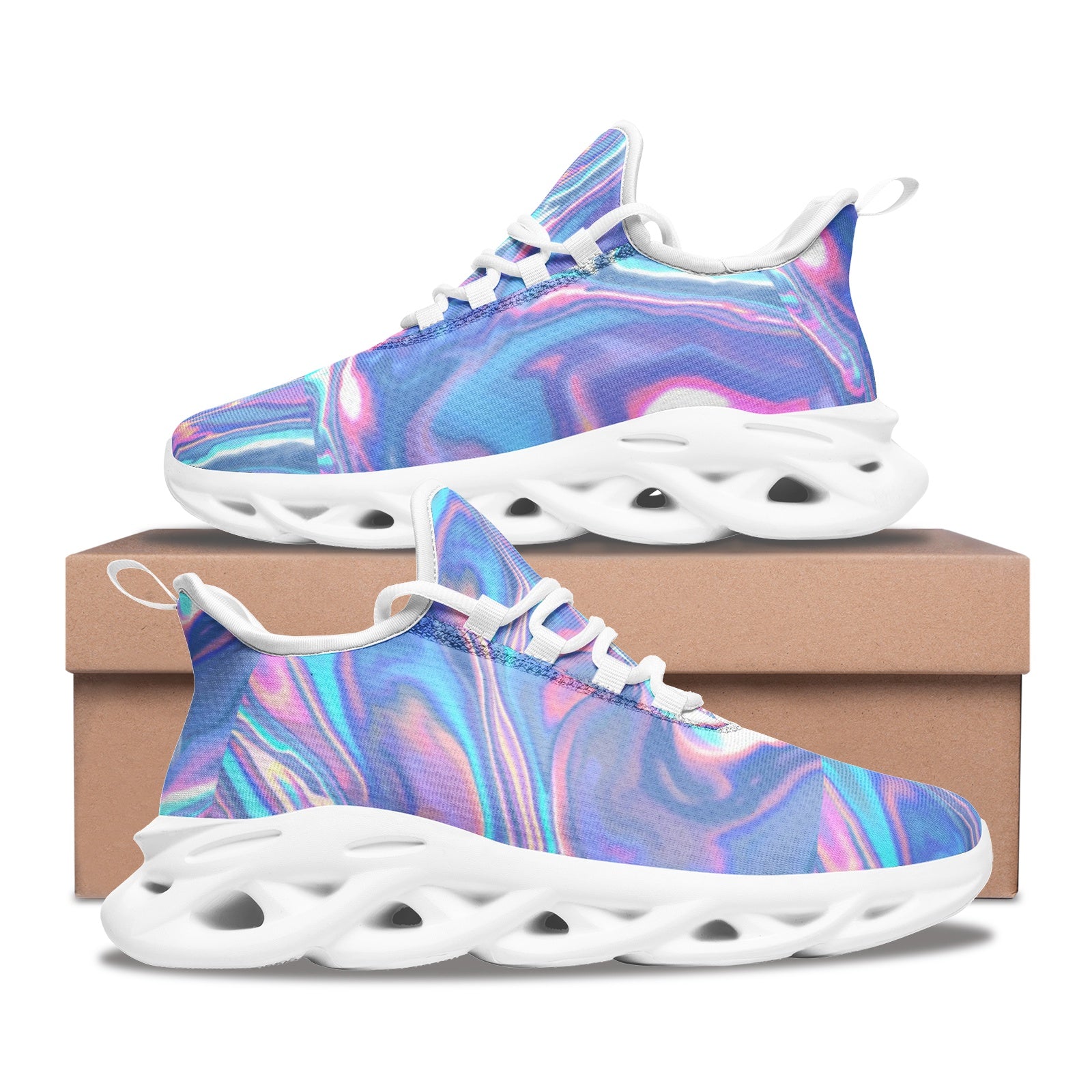 Vibe Crew Holographic Storm Unisex Bounce Mesh Knit Trainers
