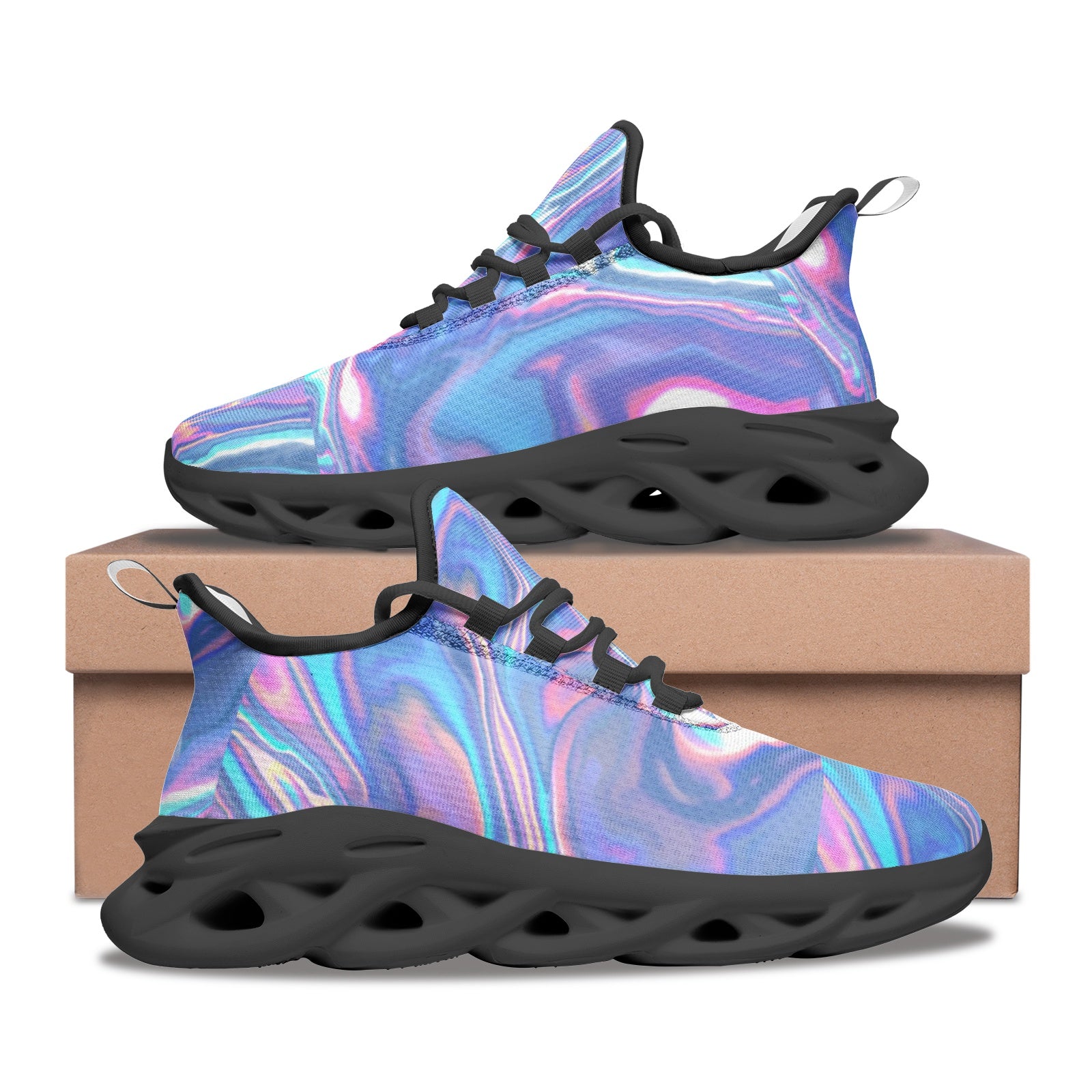 Vibe Crew Holographic Storm Unisex Bounce Mesh Knit Trainers