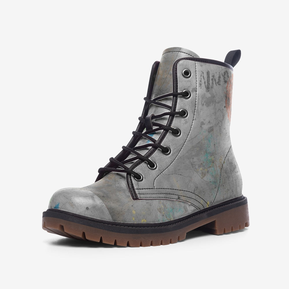 Concrete Graffiti Vibe Crew Casual Leather Lightweight boots